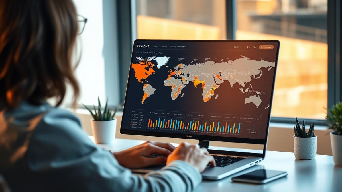 Freelancer comparing hourly rates by country on a world map dashboard
